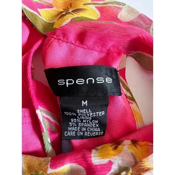 Spense pink liberty floral ruffled halter top size medium - Picture 5 of 8